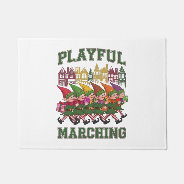 Weihnachtselfparade Fußmatte (Vorderseite)
