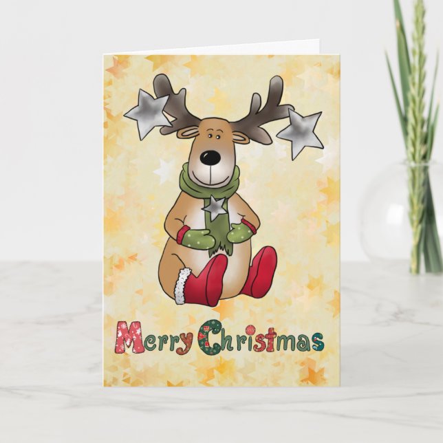 Weihnachtselk Feiertagskarte (Vorderseite)