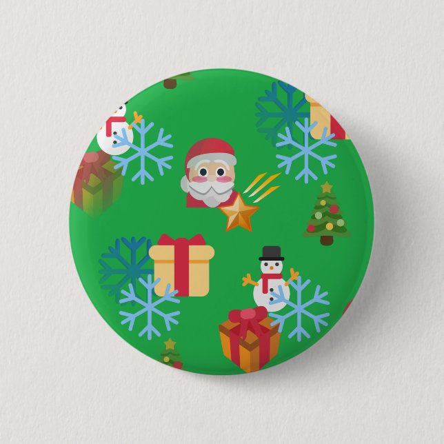 Weihnachtsemoji Button (Vorderseite)