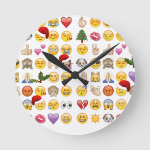 Weihnachtsemojis Runde Wanduhr