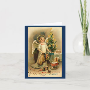 Weihnachtsengel aus den 1940er Jahren mit persönli Karte