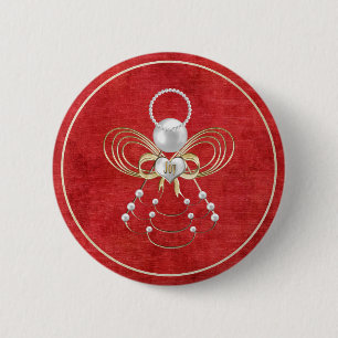 Weihnachtsengel der Freude - Rot Button