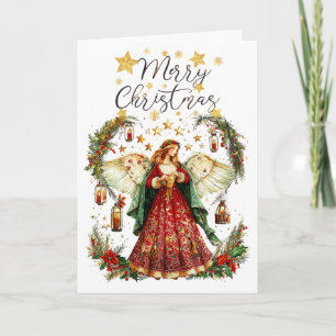 Weihnachtsengel & Frohe Weihnachten Grußkarte Karte