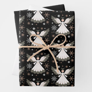 Weihnachtsengel Glitter Christlich Xmas Religiös Geschenkpapier Set