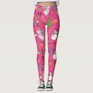 Weihnachtsengel, Hirsch und Schneemann Leggings