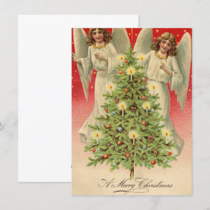 Weihnachtsengel im Vintage-Stil Feiertagskarte