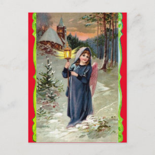 Weihnachtsengel mit Laterne Postkarte
