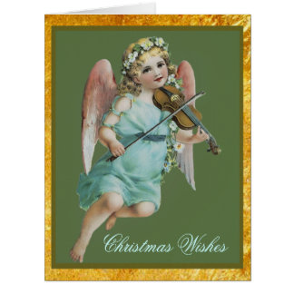 Weihnachtsengel mit Violine Große Karte
