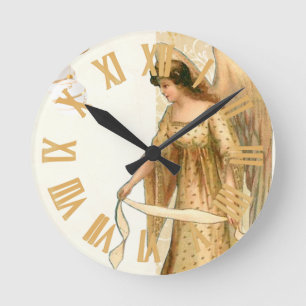Weihnachtsengel & Ornamente  Runde Wanduhr