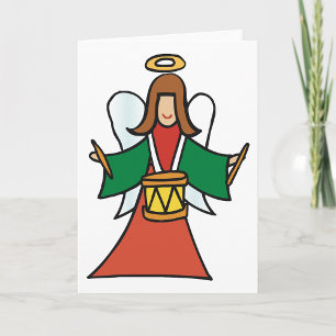 Weihnachtsengel Schlagzeuger Holiday Musik Design Karte