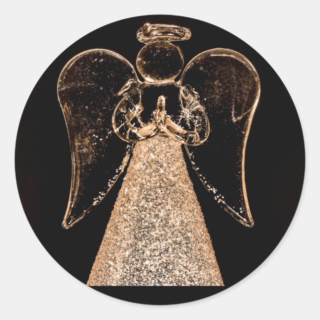 Weihnachtsengel-Sticker Runder Aufkleber (Vorderseite)