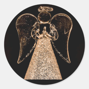Weihnachtsengel-Sticker Runder Aufkleber