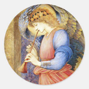 Weihnachtsengels-Edward Burne-Jones-Aufkleber Runder Aufkleber