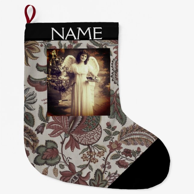 WEIHNACHTSengels-INDIVIDUELLER NAME Großer Weihnachtsstrumpf (Vorderseite)