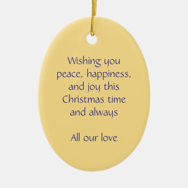 Weihnachtsengelsfrieden, Glück und Freudenschmuck Keramikornament (Vorne)