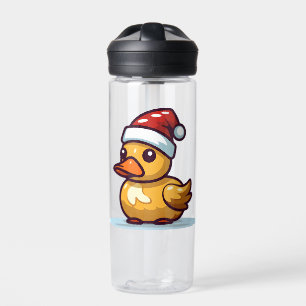 Weihnachtsente in Weihnachtsmannmütze Trinkflasche