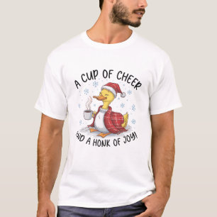 Weihnachtsente Kaffee mit Santa Hut T-Shirt