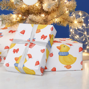 Weihnachtsente, Ornamente und Geschenke Geschenkpapier