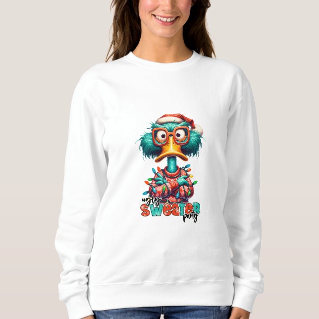 Weihnachtsente Ugly Sweater Party Sweatshirt (Vorderseite)
