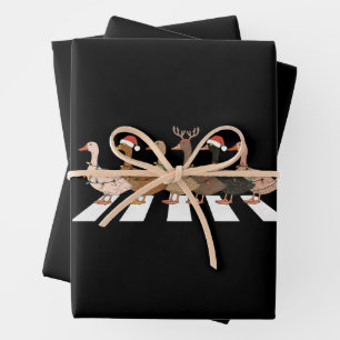Weihnachtsenten Lustige Tiere Weihnachten Bauernho Geschenkpapier Set