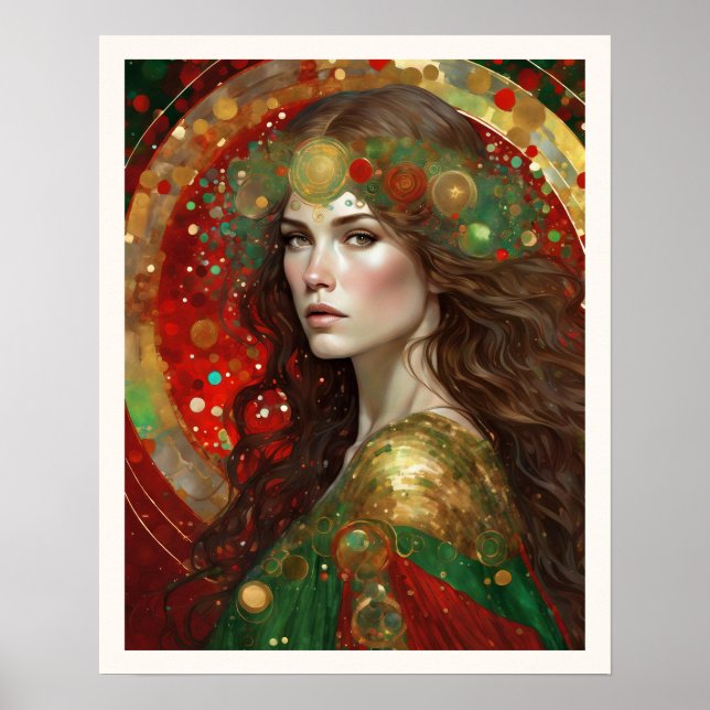 Weihnachtserinnerungen Frauen mit braunem Haar Poster (Vorne)