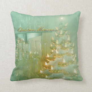 WeihnachtsErinnerungen Pillow in ein Lichtaqua Kissen