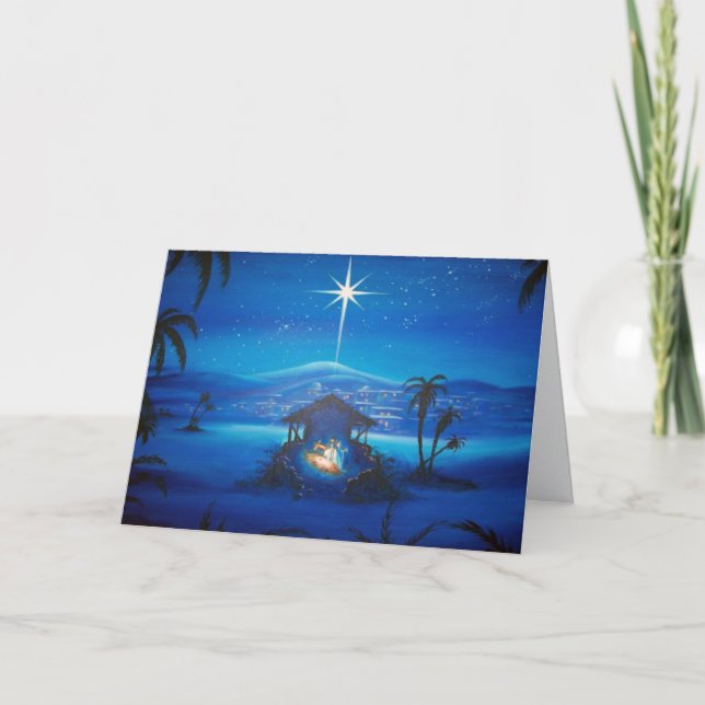 Weihnachtserwartungs-Gebet Feiertagskarte (Vorderseite)