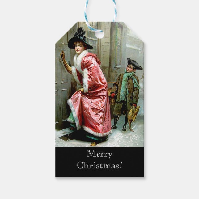 Weihnachtsessen 2 Individuell gestaltete Weihnacht Geschenkanhänger (Vorderseite)