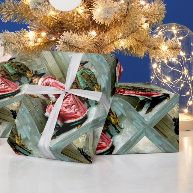 Weihnachtsessen 3 Viktorianisches Wrackpapier Geschenkpapier (Feiertage)