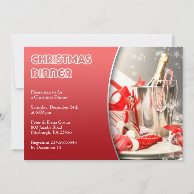 Weihnachtsessen Cocktail Party Einladung (Vorderseite)