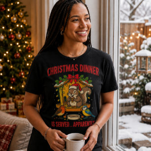 Weihnachtsessen Eichhörnchen Lustiges T-Shirt