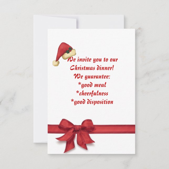 Weihnachtsessen, Einladung (Vorderseite)