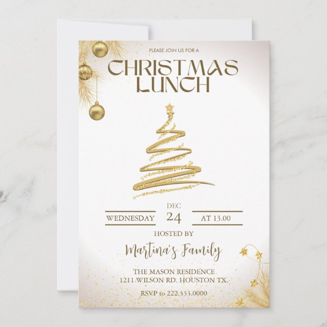 Weihnachtsessen Einladungen Weihnachtsfest (Vorderseite)