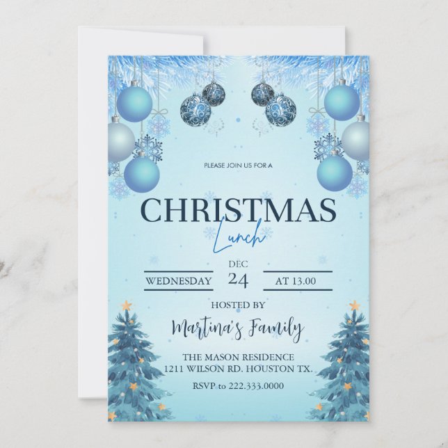 Weihnachtsessen Einladungen Weihnachtsfest (Vorderseite)