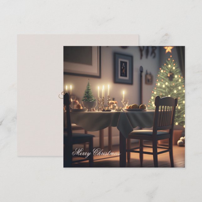 Weihnachtsessen Feiertagskarte (Vorne/Hinten)