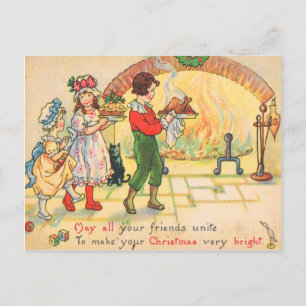 Weihnachtsessen Feiertagspostkarte