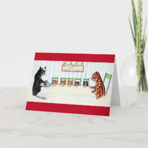 Weihnachtsessen, Louis Wain Feiertagskarte