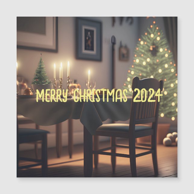 Weihnachtsessen Magneteinladung (Vorderseite)