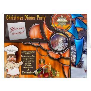 Weihnachtsessen Party Einladung