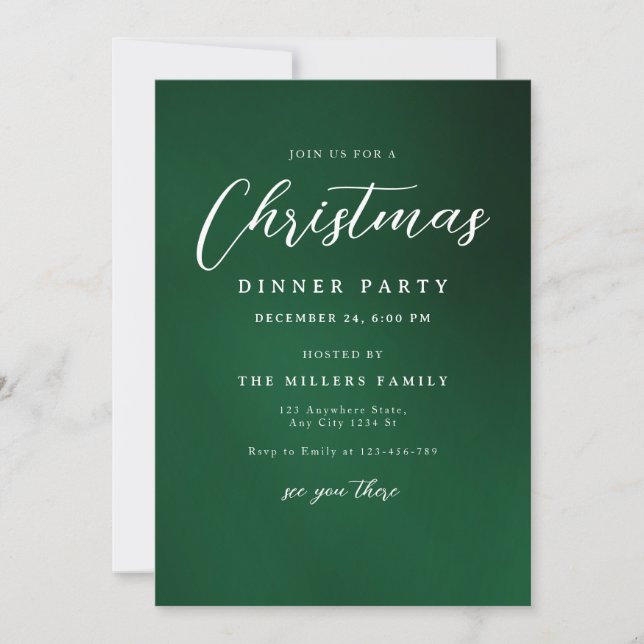 Weihnachtsessen Party Einladung, Minimalistisch Einladung (Vorderseite)