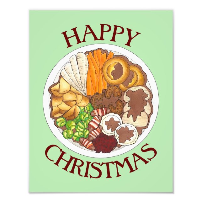 Weihnachtsessen Party UK Festive British Food Fotodruck (Vorne)