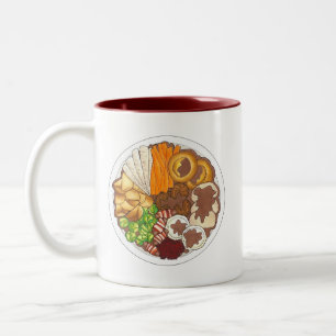 Weihnachtsessen Party UK Festive British Food Zweifarbige Tasse