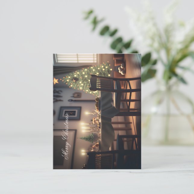 Weihnachtsessen Postkarte (Stehend Vorderseite)
