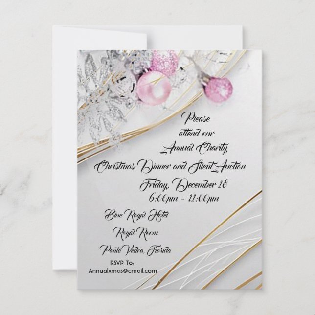 Weihnachtsessen und Stille Auktion Einladung (Vorderseite)