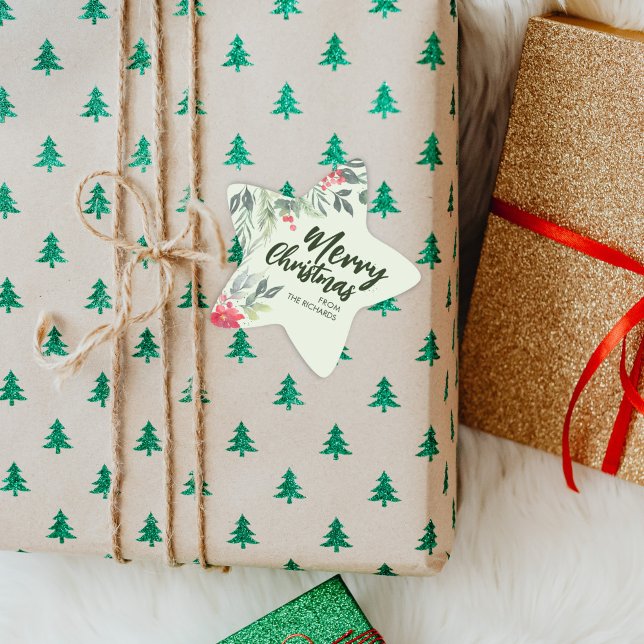 Weihnachtsessen zum Thema Botanisches Foliage - Pa Stern-Aufkleber (Von Creator hochgeladen)