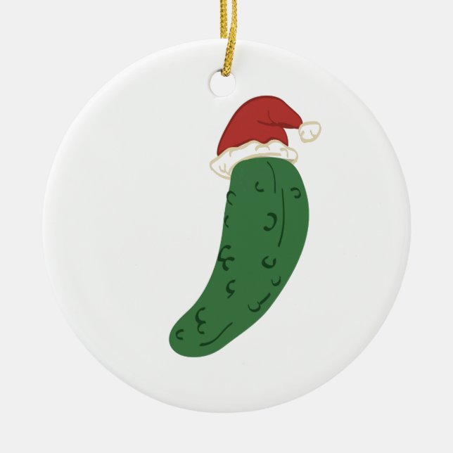 Weihnachtsessiggurke Keramik Ornament (Vorne)