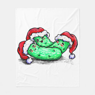 Weihnachtsessiggurken Fleecedecke