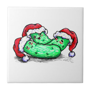 Weihnachtsessiggurken Fliese
