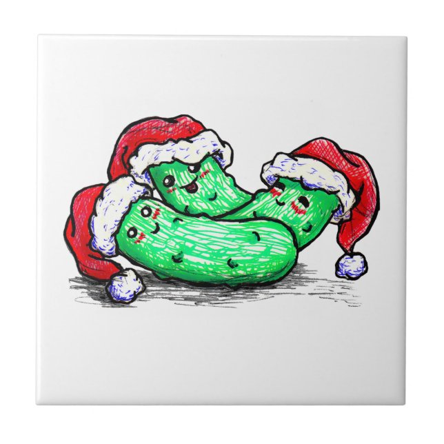 Weihnachtsessiggurken Fliese (Vorderseite)