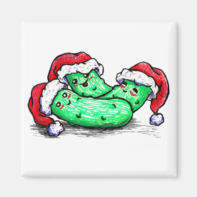 Weihnachtsessiggurken Magnet (Vorne)